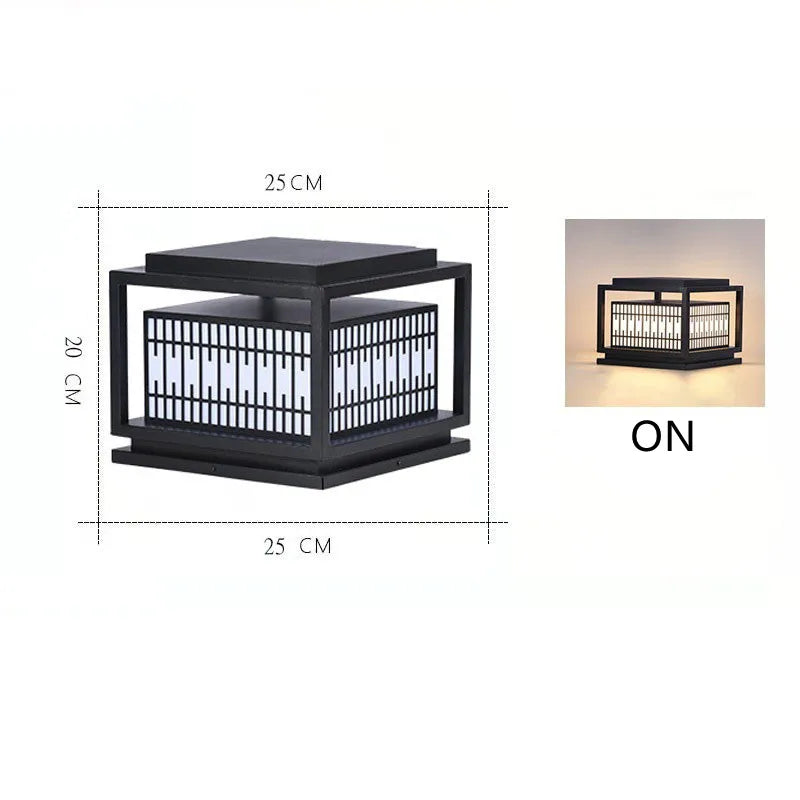 Outdoor solar LED lamp with remote control and variable intensity
