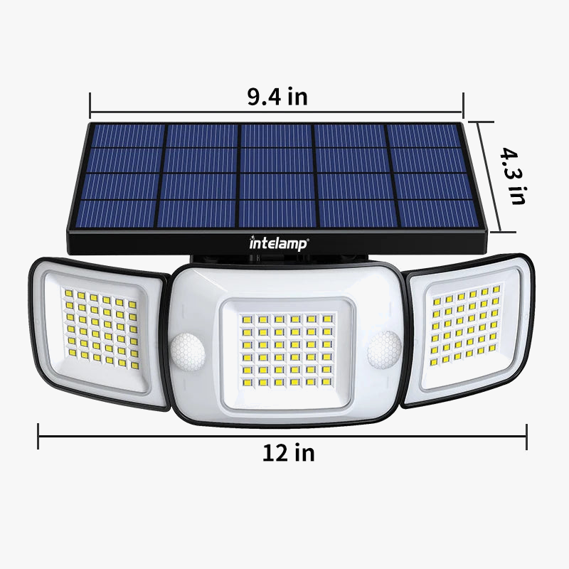 Outdoor solar lamps with motion detector and wide lighting