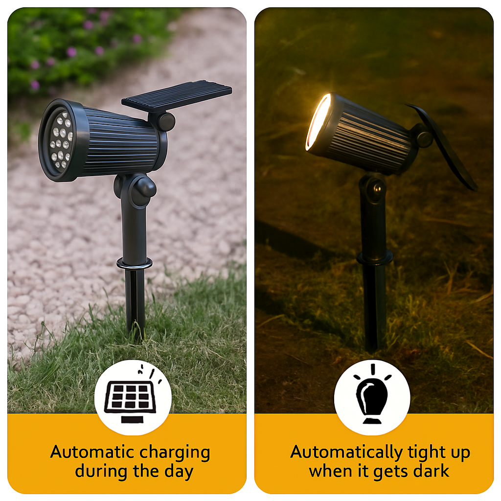 Outdoor solar lamp with motion detector and sealing - view 3
