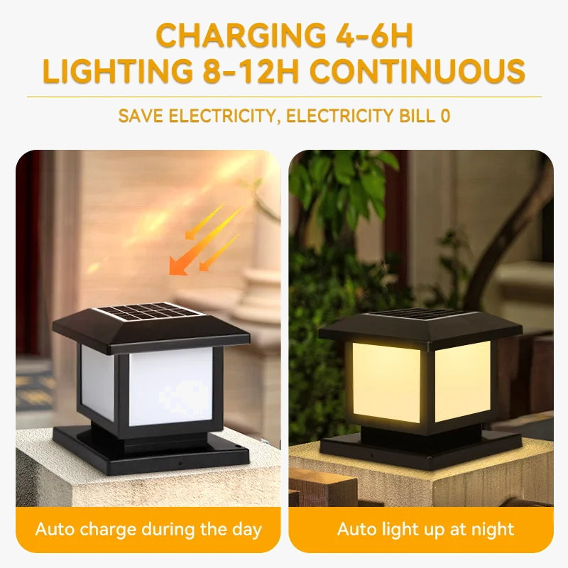 Vintage LED solar lamps for garden and courtyard