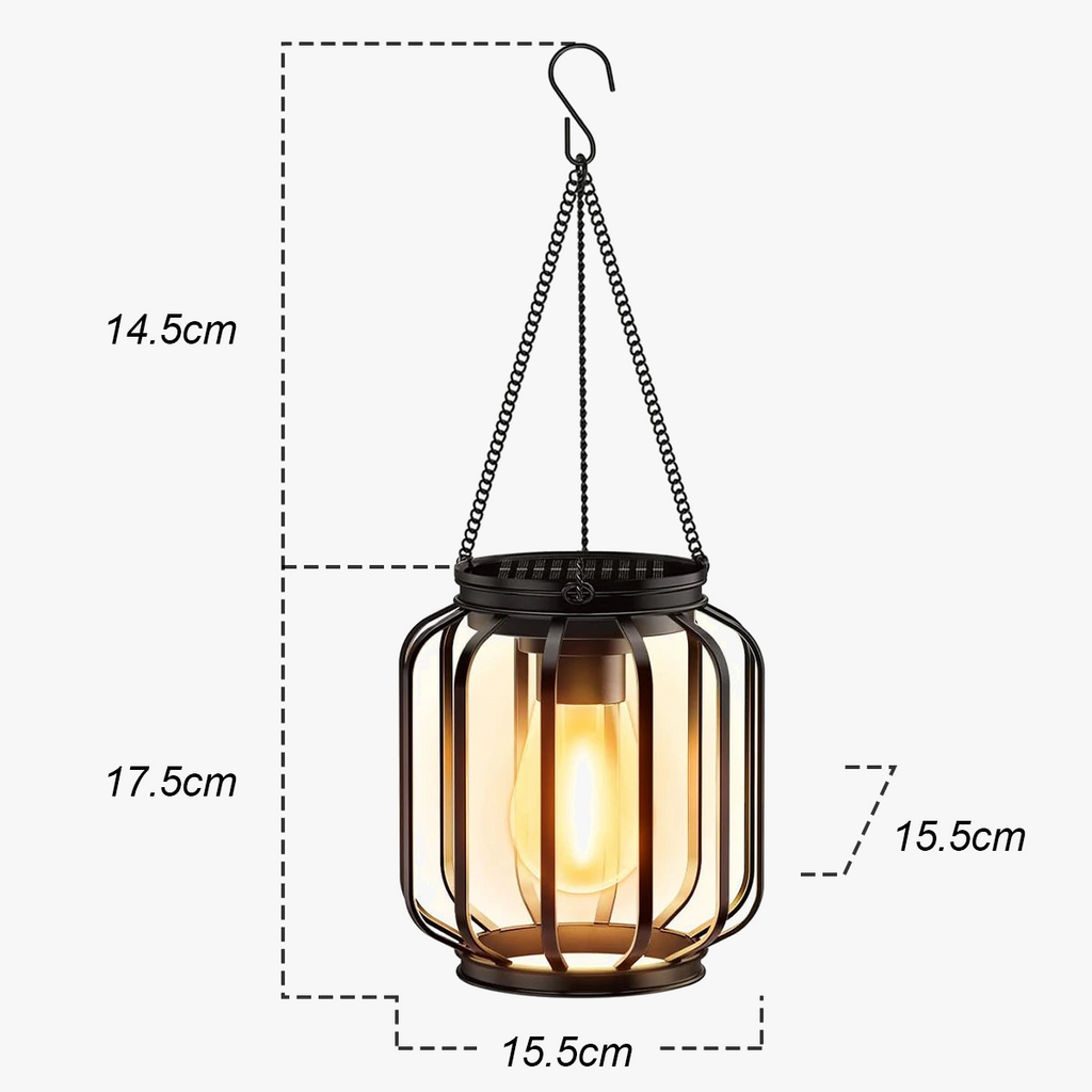 LED solar lantern with light sensor for outdoor garden - view 5