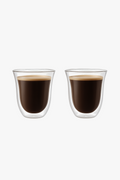 Set of 2 Double-Wall Glass Espresso Cups, 80 ml, Design 2