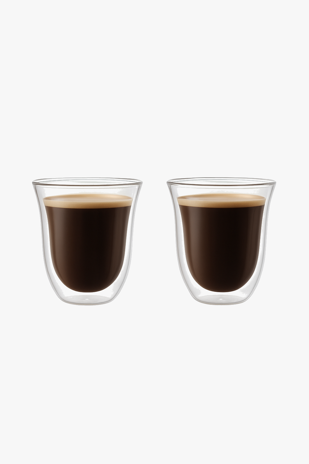 Set of 2 Double-Wall Glass Espresso Cups, 80 ml, Design 2