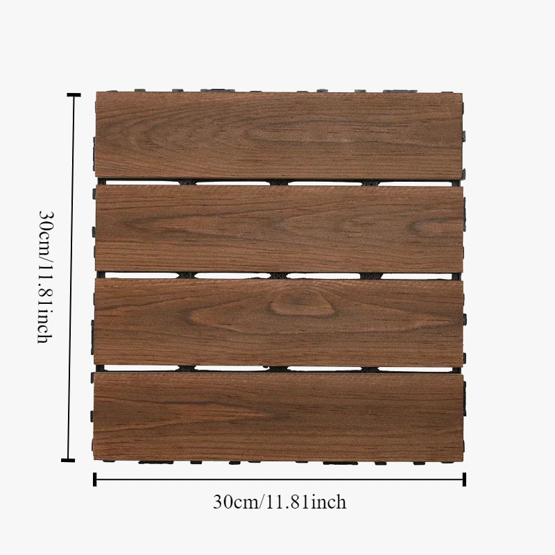 30-Pack 30x46 Solid Wood Interlocking Deck Tiles - view 3