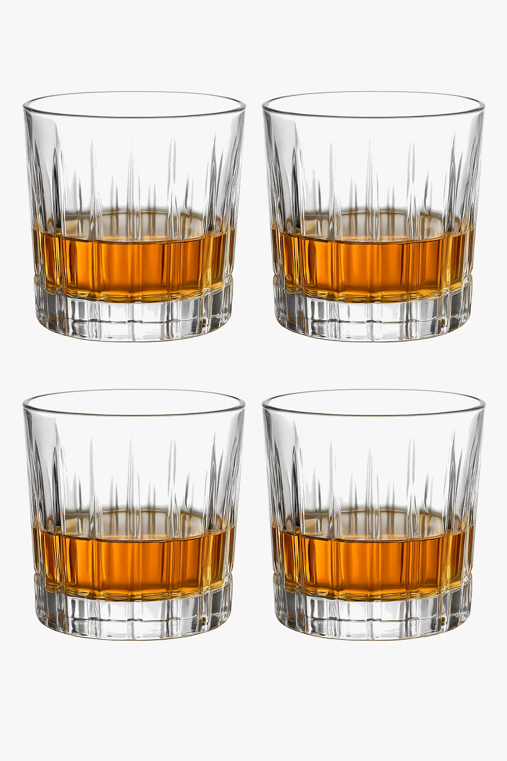 4 glasses vintage relief whisky hard-wearing