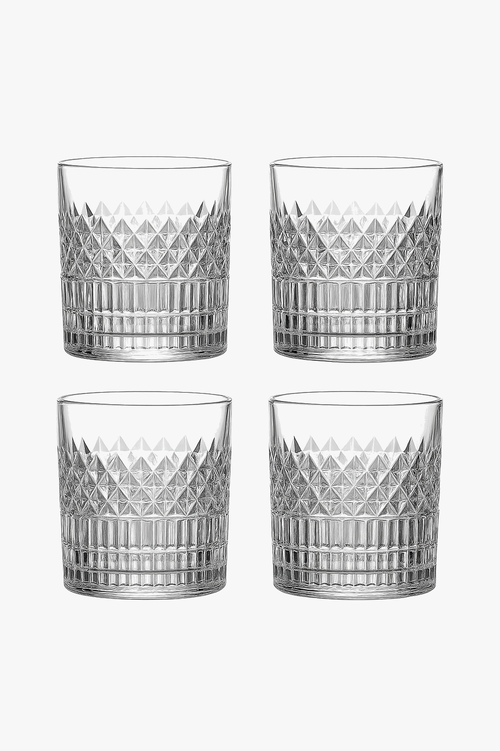 Lot 4 glasses whisky style modern relief resistant