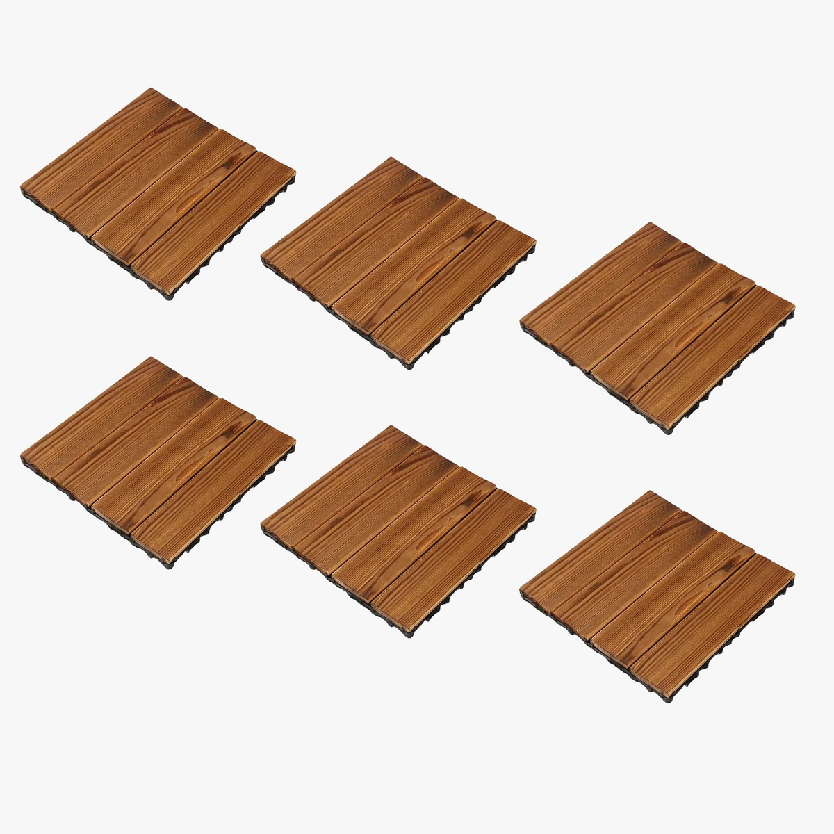 10-Pack Wood Interlocking Deck Tiles - view 3