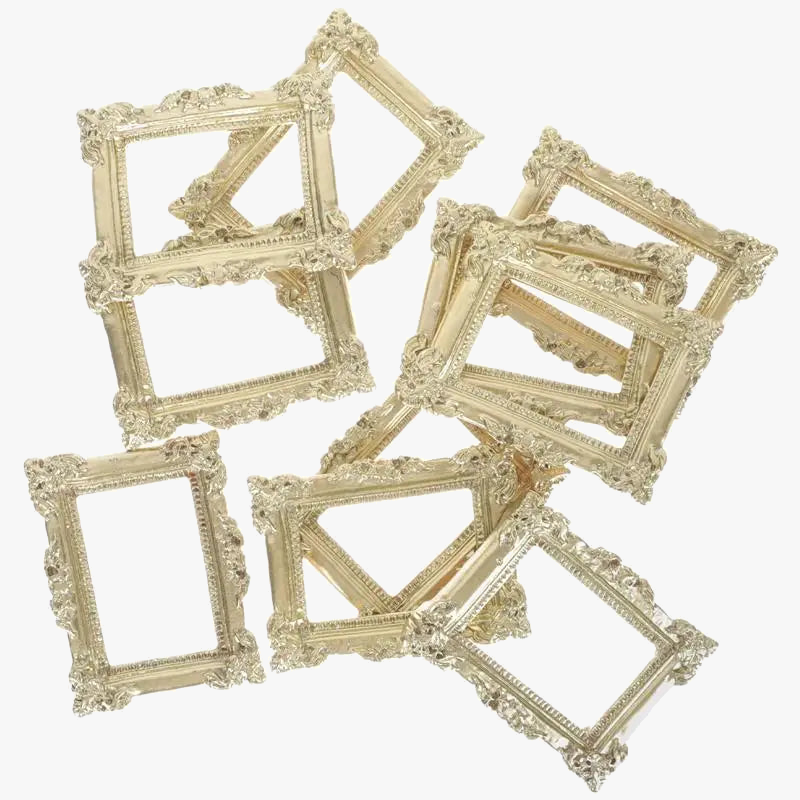 Set of 10 vintage mini picture frames to customize yourself