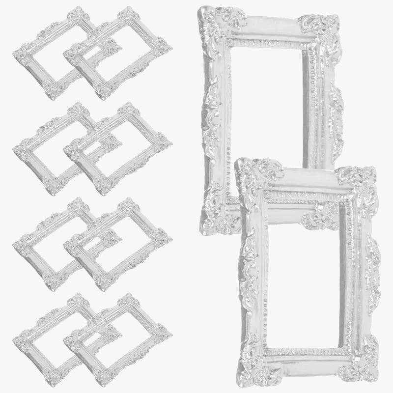 Set of 10 vintage mini picture frames to customize yourself - view 4