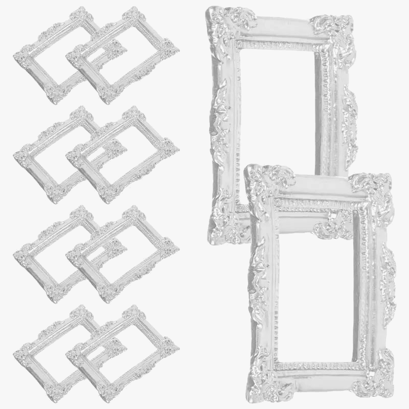 Set of 10 vintage mini picture frames to customize yourself - view 7