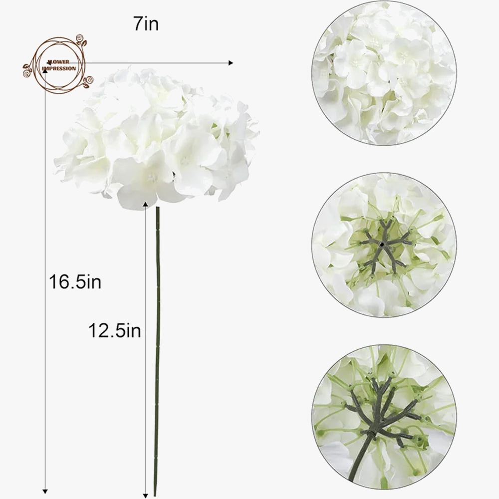 10 artificial hortensia heads for festive decoration - view 5