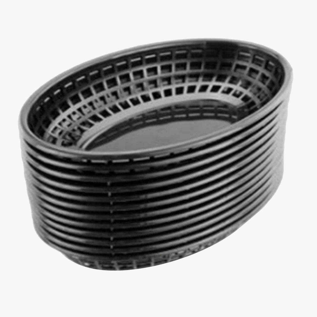 Set of 12 oval baskets for fast service and meals