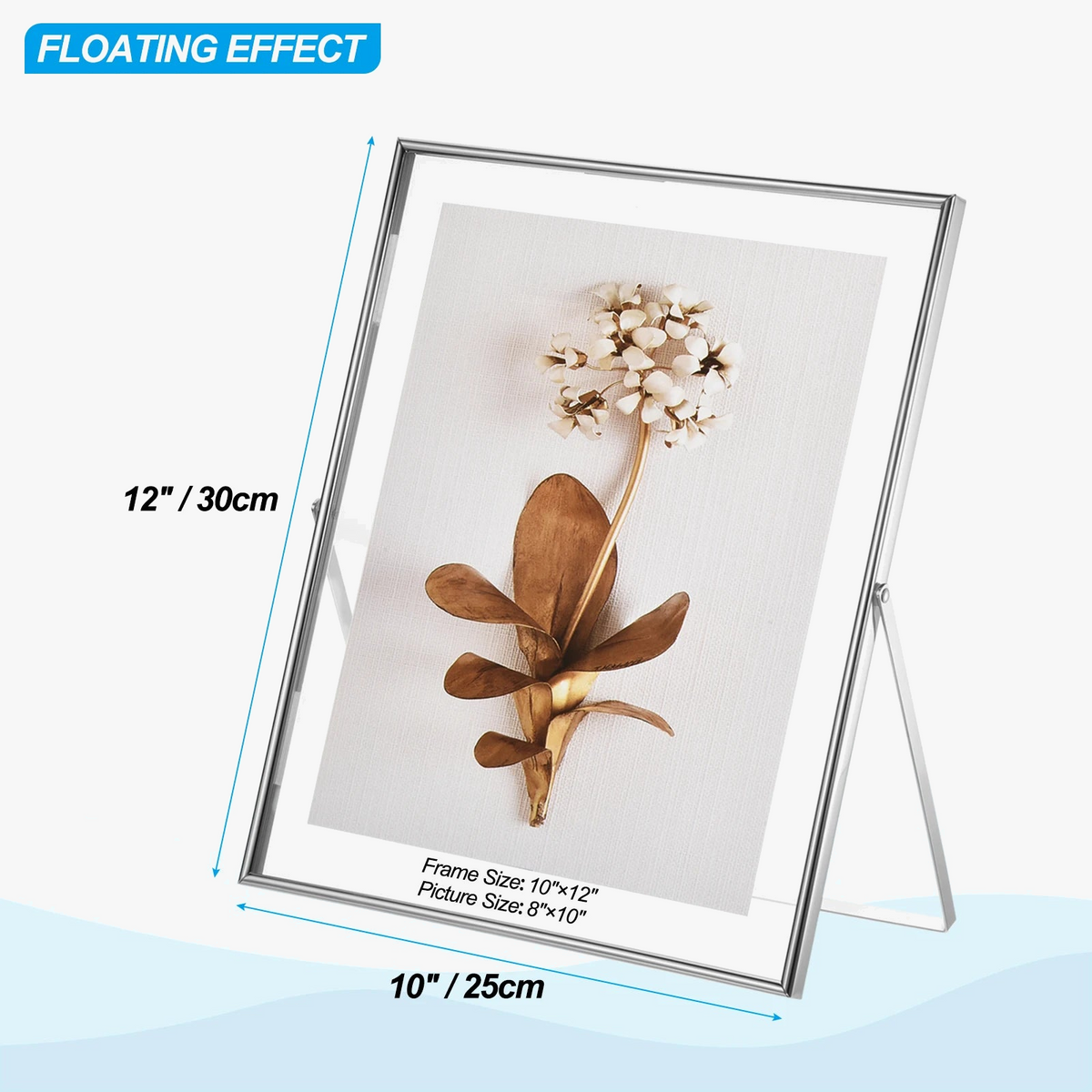 Set of 2 metal and glass photo frames for decoration - view 8