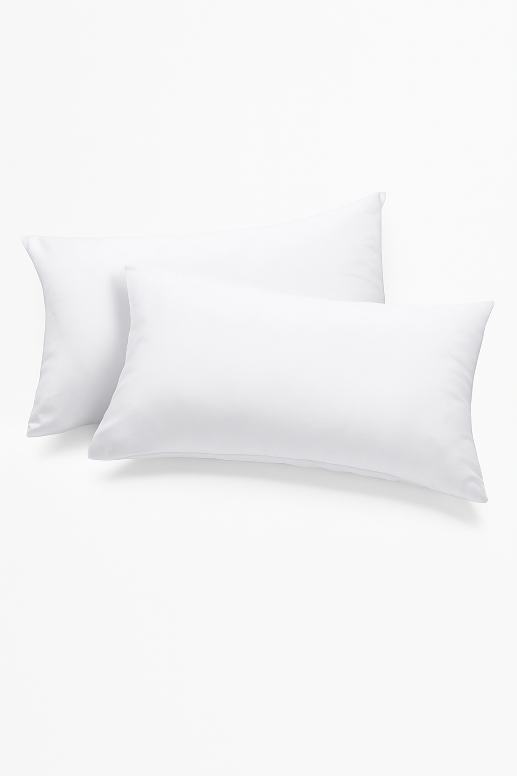 Set of 2 rectangular white decorative cushion covers