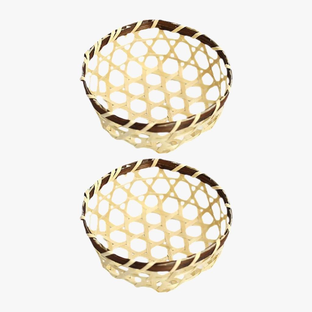 Set of 2 hand made hand made bamboo baskets versatile and decorative - view 7