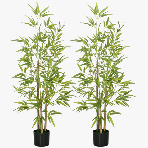 2 artificial plants with pot and 498 leaves