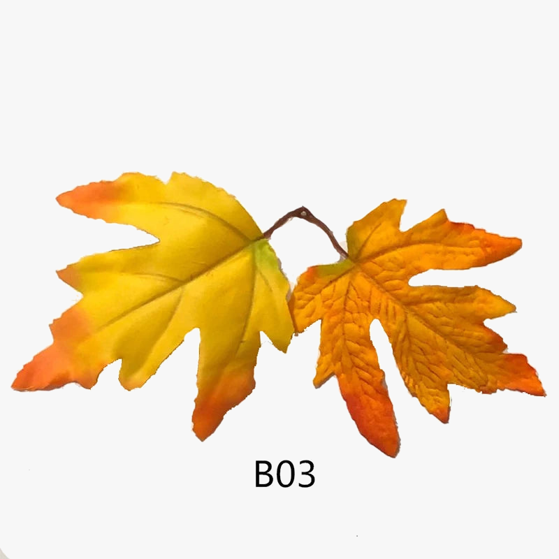 20 artificial maple leaves for autumn decorations - view 3