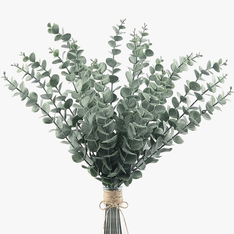 Set of 20 artificial eucalyptus stems for festive decorations