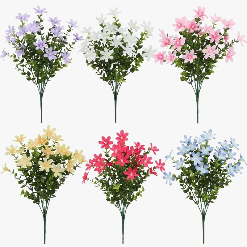 Set of 3 artificial silk eucalyptus bouquets interior decoration - view 2