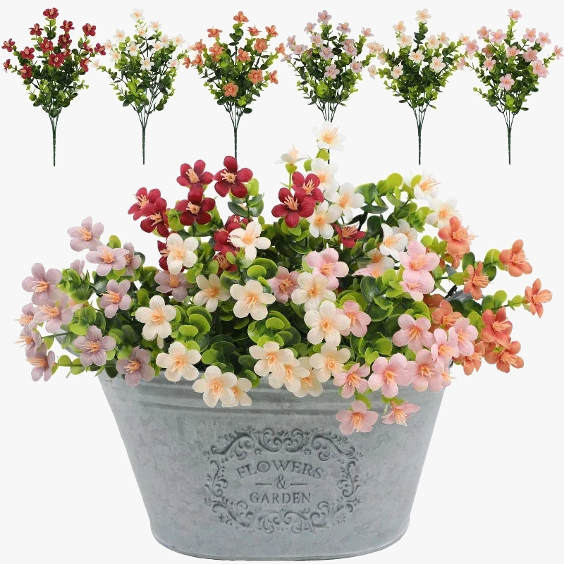 Set of 3 artificial silk eucalyptus bouquets interior decoration - view 5