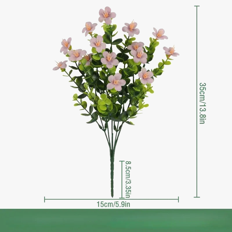 Set of 3 artificial silk eucalyptus bouquets interior decoration - view 7