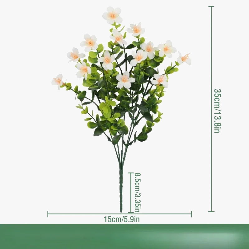 Set of 3 artificial silk eucalyptus bouquets interior decoration - view 8