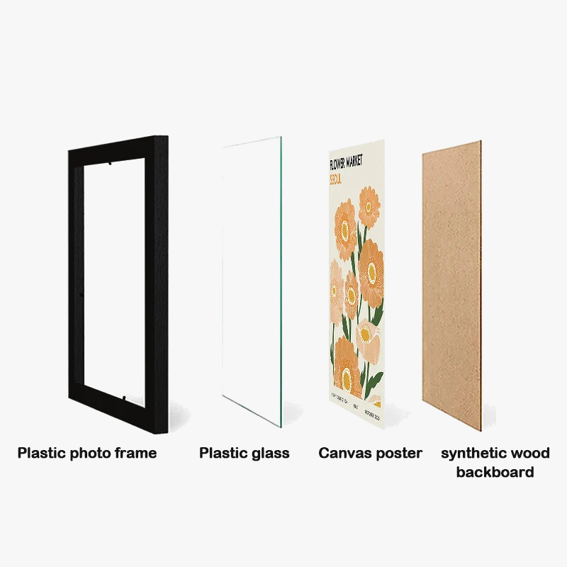 Set of 3 wall photo frames for interior artistic decoration - view 2