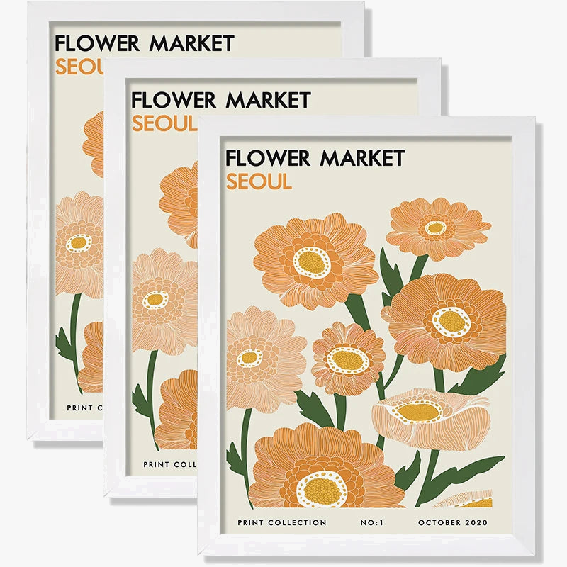 Set of 3 wall photo frames for interior artistic decoration - view 5