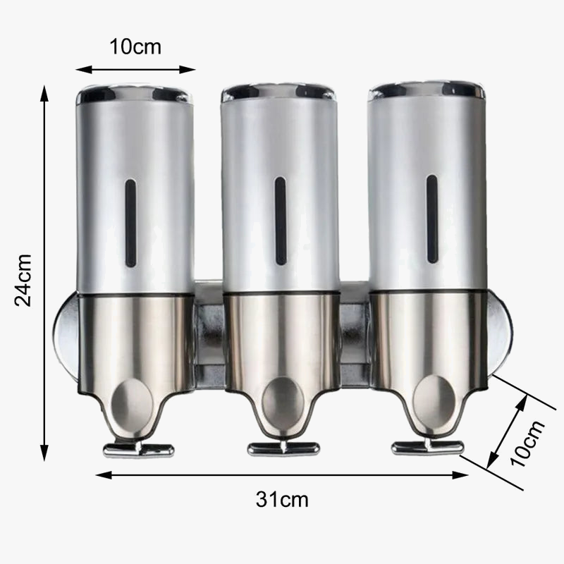 Set of 3 liquid soap dispensers with wall fixation - view 5