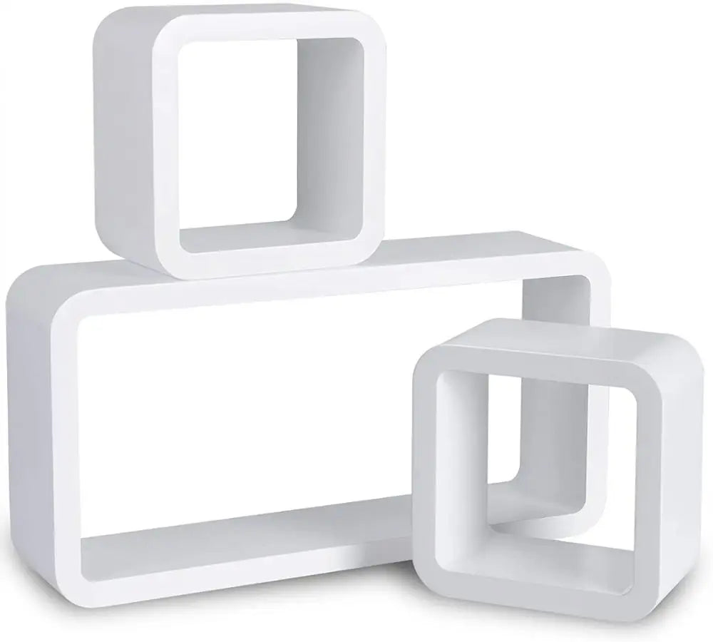 Set of 3 cube floating shelves for storage and interior decoration - view 2