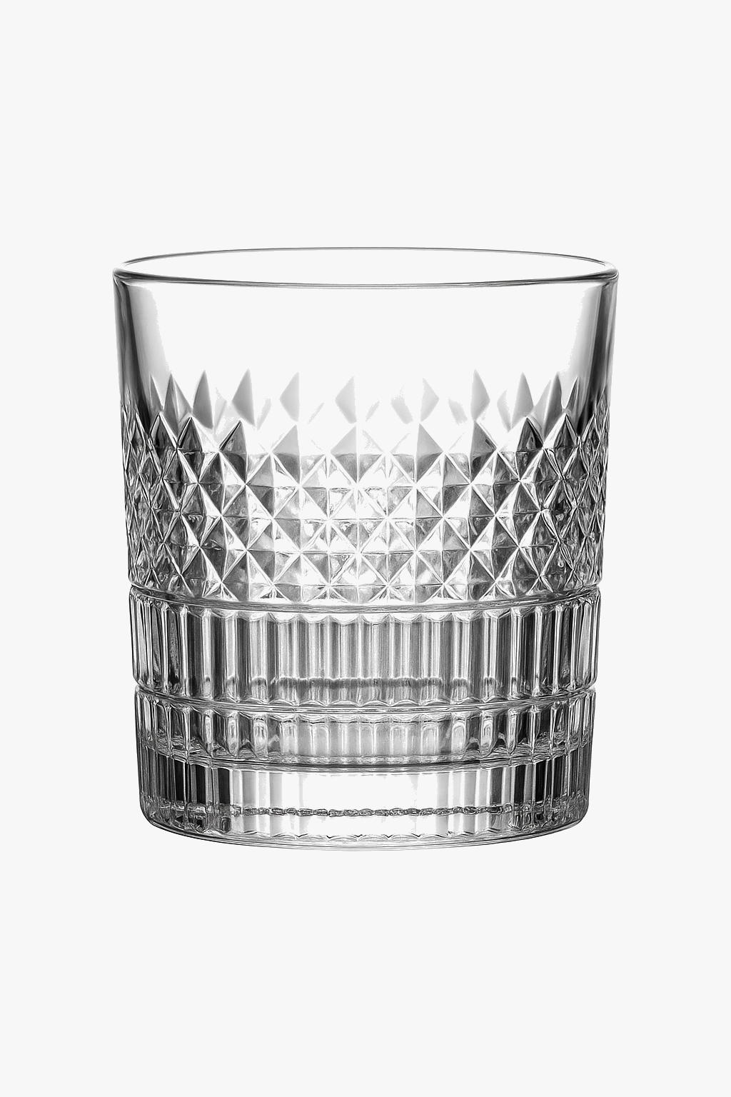 Set of 4 thick relief style whisky glasses
