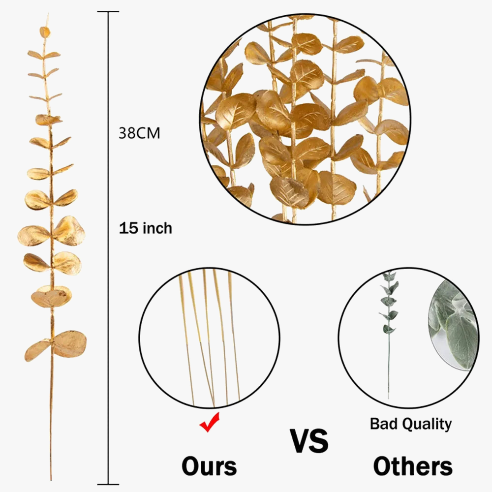 Set of 5 Artificial Eucalyptus Stems for Floral Decor, Design 2 - view 4