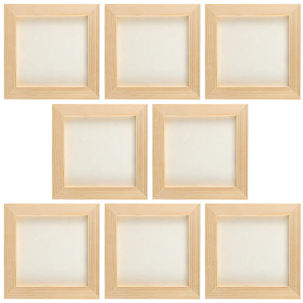 Set of 5 Natural Wood Clay Picture Frames, DIY Decor
