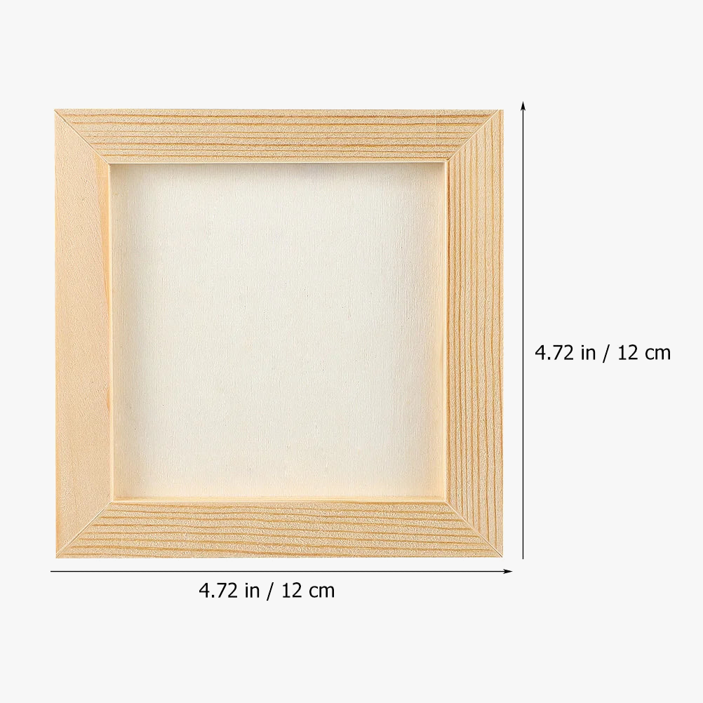Set of 5 Natural Wood Clay Picture Frames for Family Photos - view 2