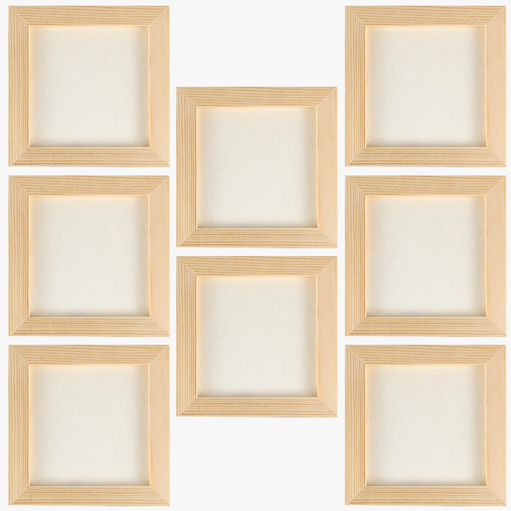 Set of 5 Natural Wood Clay Picture Frames, DIY Decor - view 4
