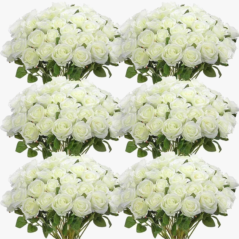 50 artificial silk rose wines for decoration and festive events