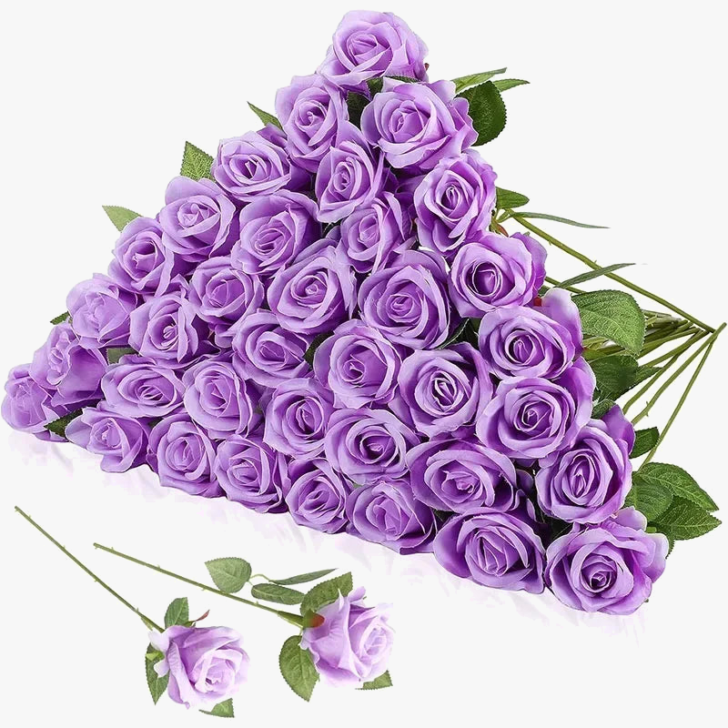 50 artificial silk rose wines for decoration and festive events - view 6