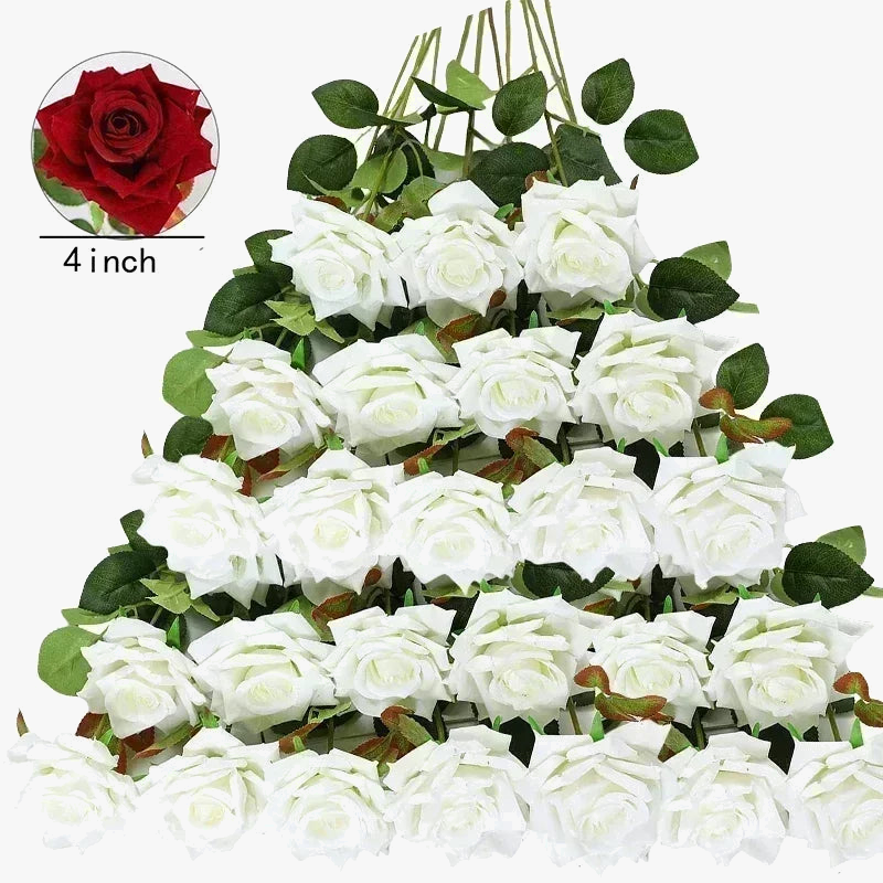 50 artificial silk rose wines for decoration and festive events - view 8