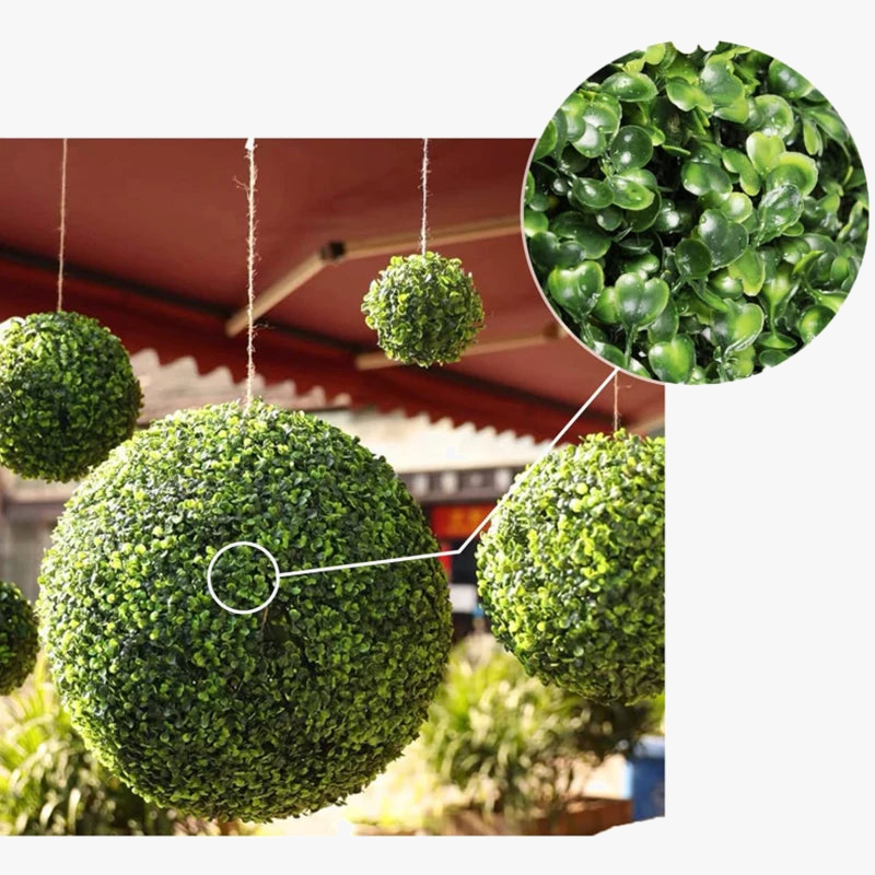 Lot of artificial topiary balls for garden and wedding decoration - view 3