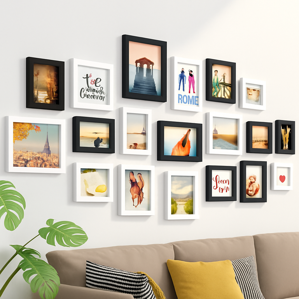 Set of wooden photo frames for wall decoration and wedding - view 2