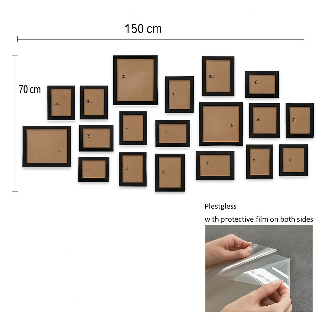Set of wooden photo frames for wall decoration and wedding - view 4