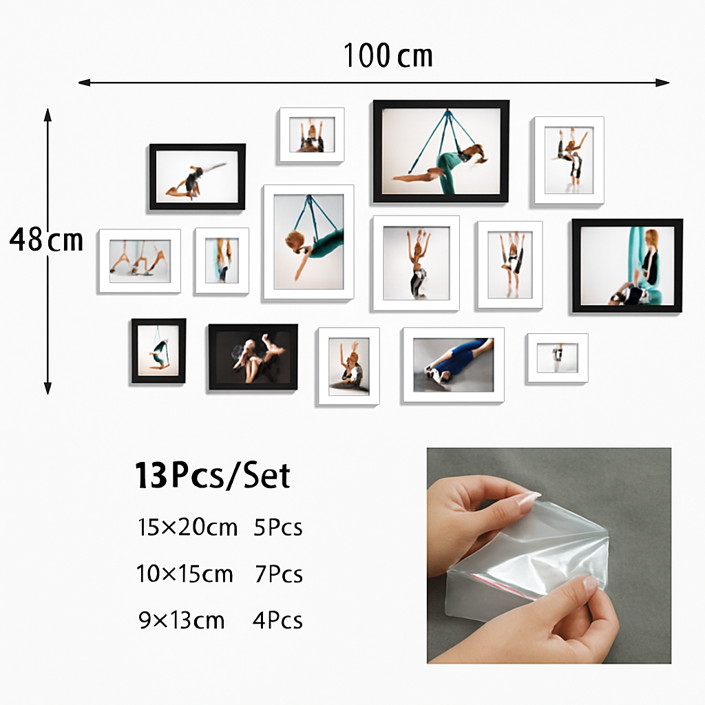 Set of wooden photo frames for wall decoration and wedding - view 5