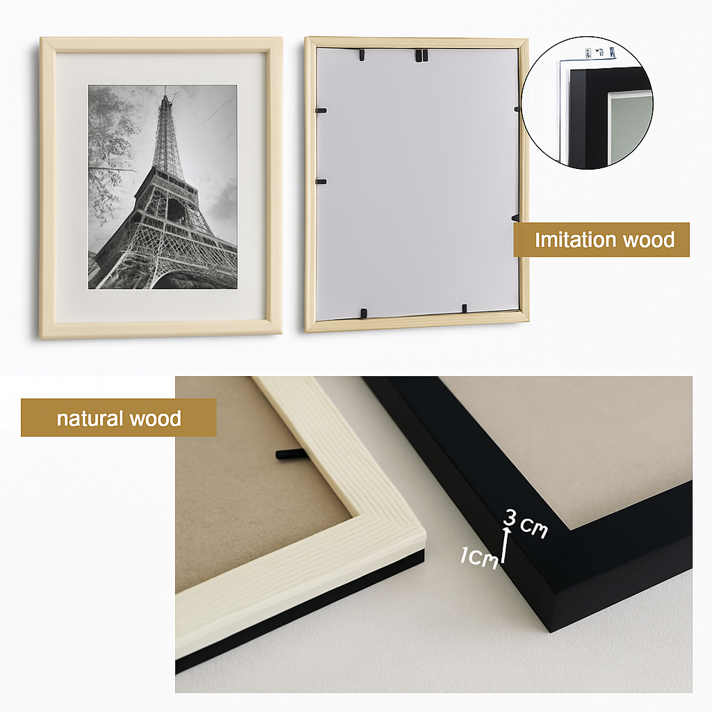 Set of wooden photo frames for wall decoration and wedding - view 6