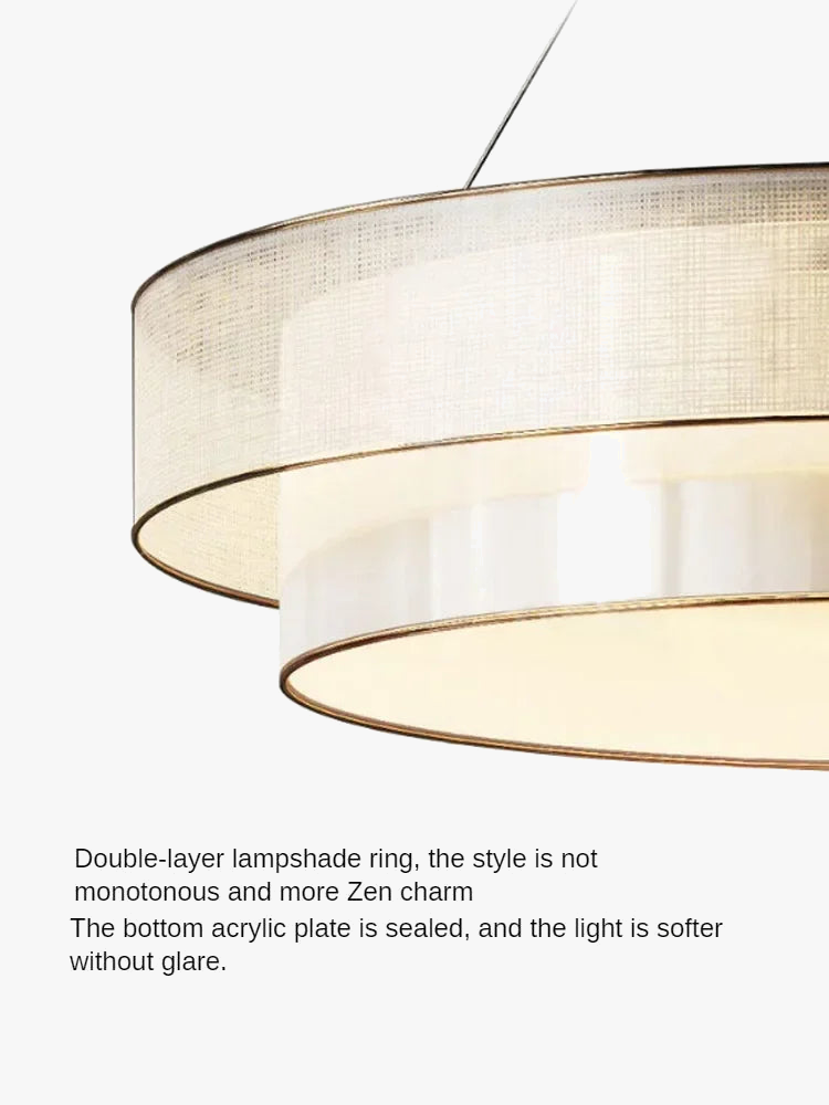 Chinese circular chandelier for elegant Zen lighting - view 6
