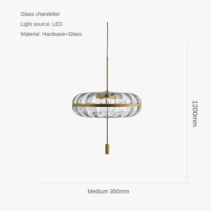 Circular glass chandelier Nordic design for bar and restaurant - view 7