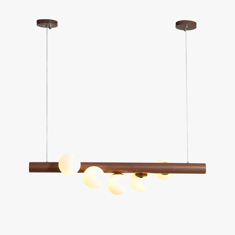 Chandelier in walnut wood and glass modern design for elegant interior - view 2