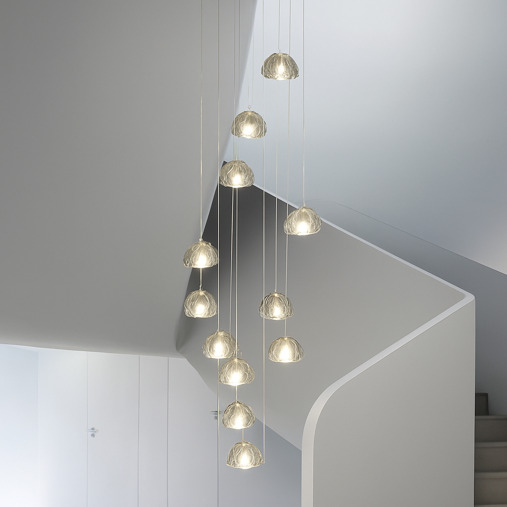 Luxury design crystal chandelier for modern spiral staircase - view 3