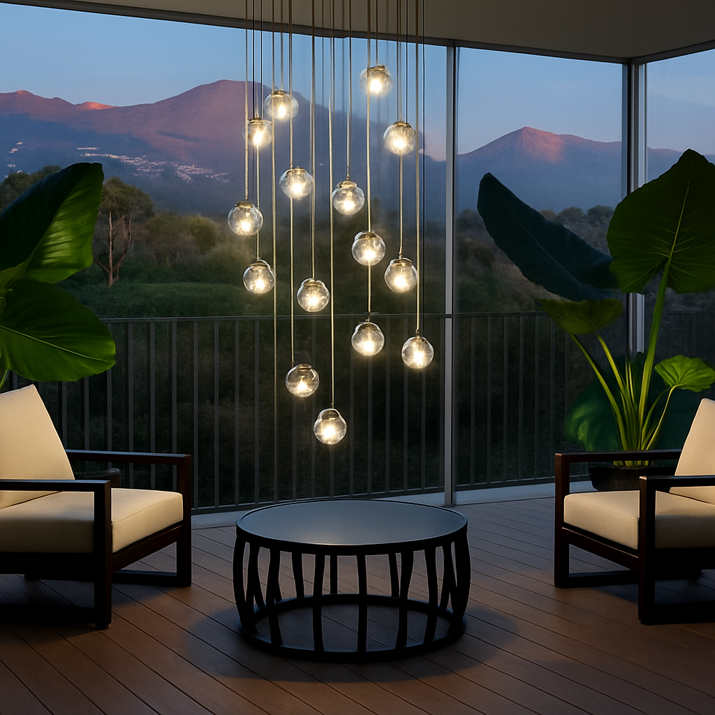 Luxury design crystal chandelier for modern spiral staircase - view 4