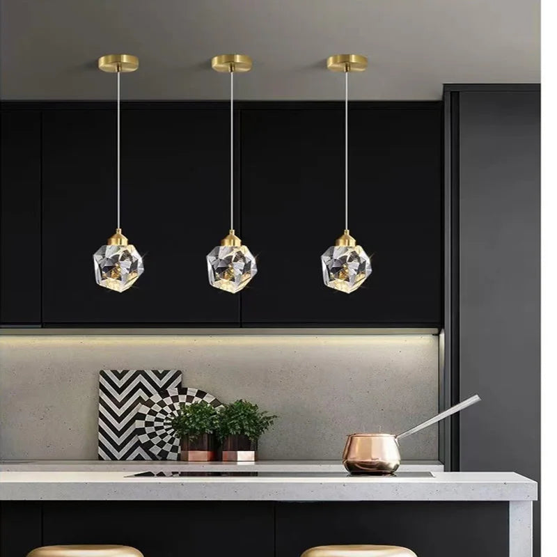Led crystal chandelier design in modern and elegant copper - view 5