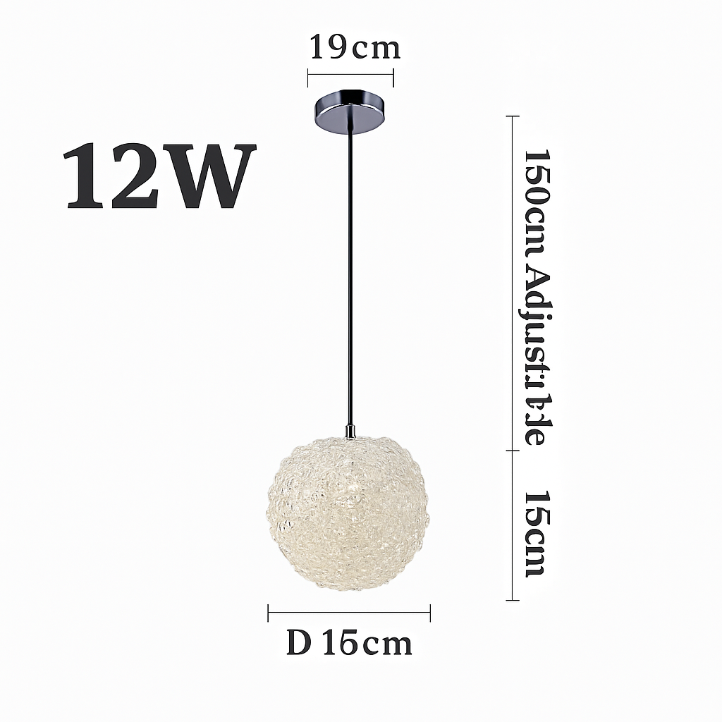 Lightweight led crystal chandelier for a romantic and elegant atmosphere - 1 Head D15cm / 3 color change